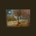 Autumn Landscape at Night with Full Moon - 15.5 x 12 x 1