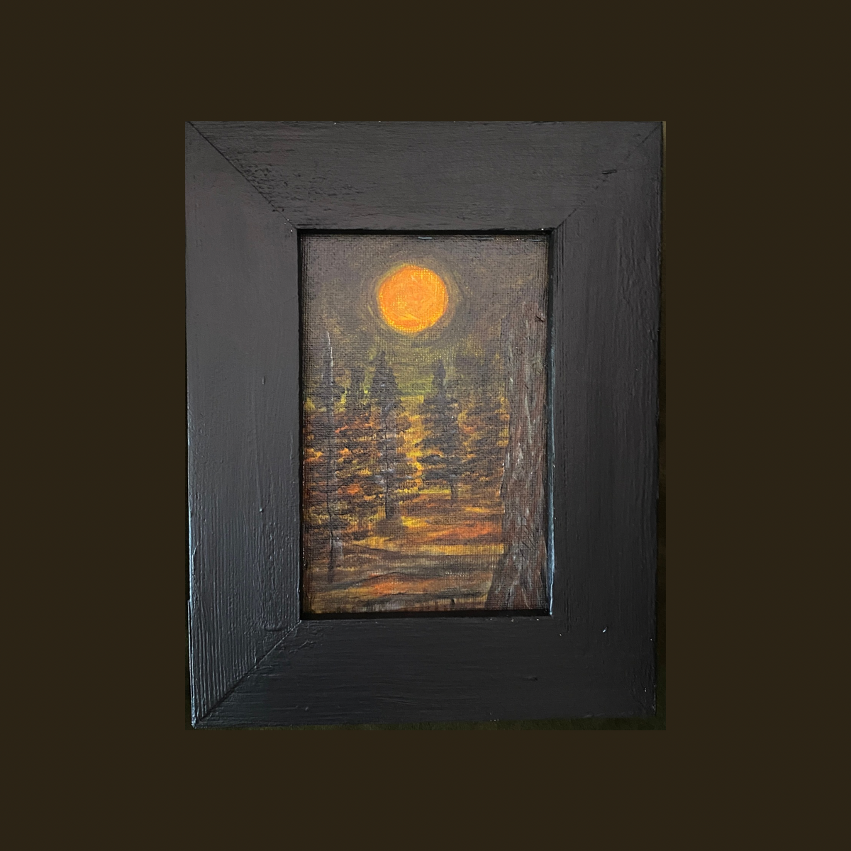 Forest Chatter Under Harvest Moon - 7.5 x 9.5