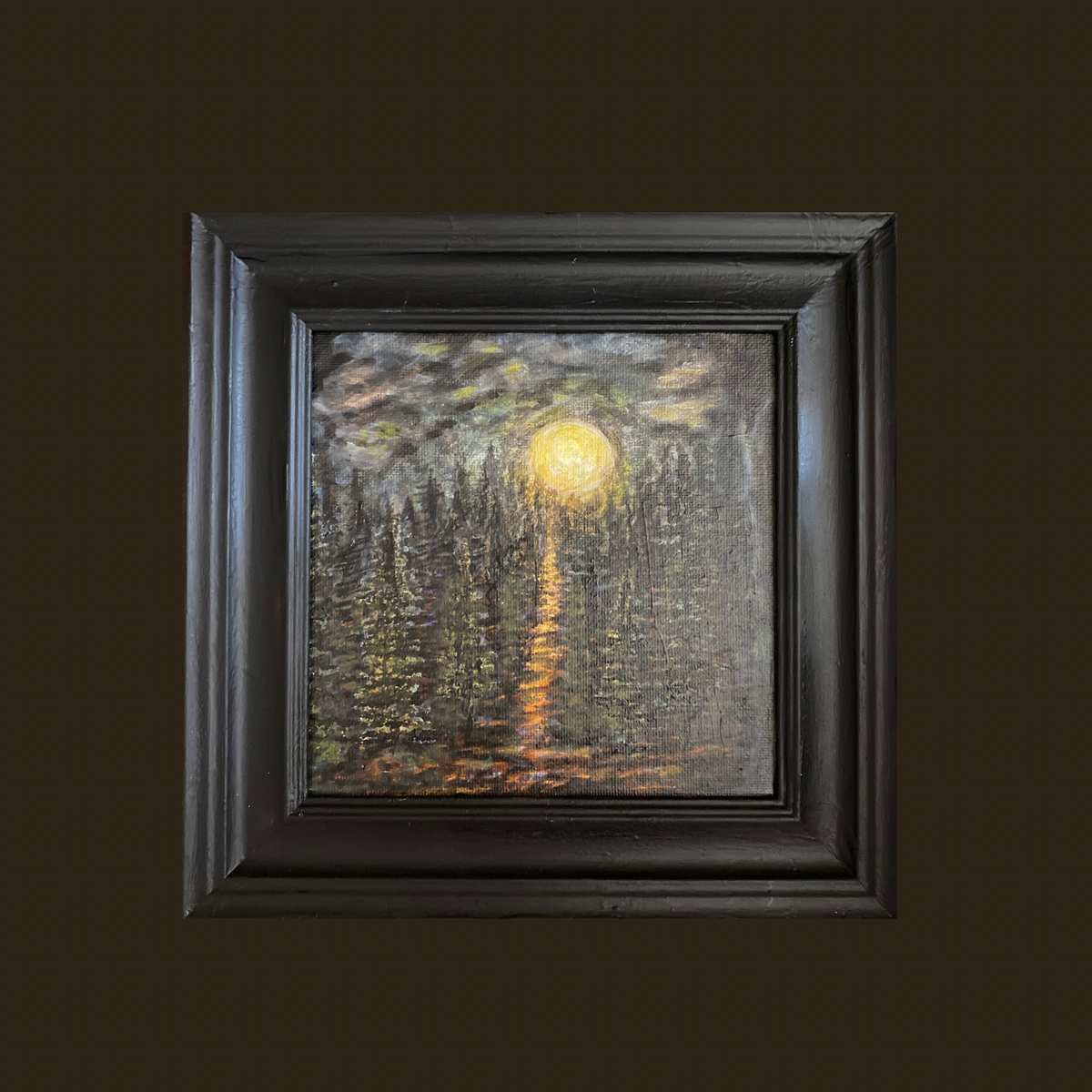 Moonlit Path in dark forest - 8.5 x 8.5